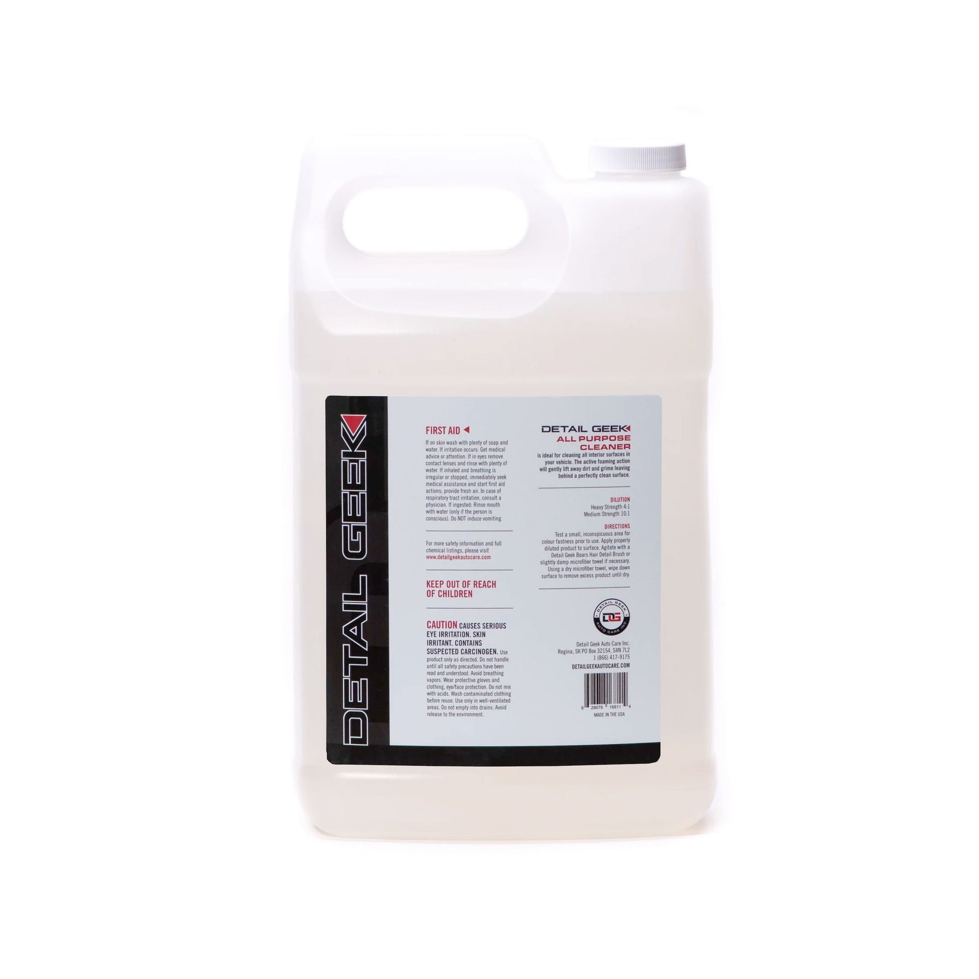 Detail Geek 1 Gallon All Purpose Cleaner for cleaning car interior dash doors vinyl plastic rubber floor mats carpets