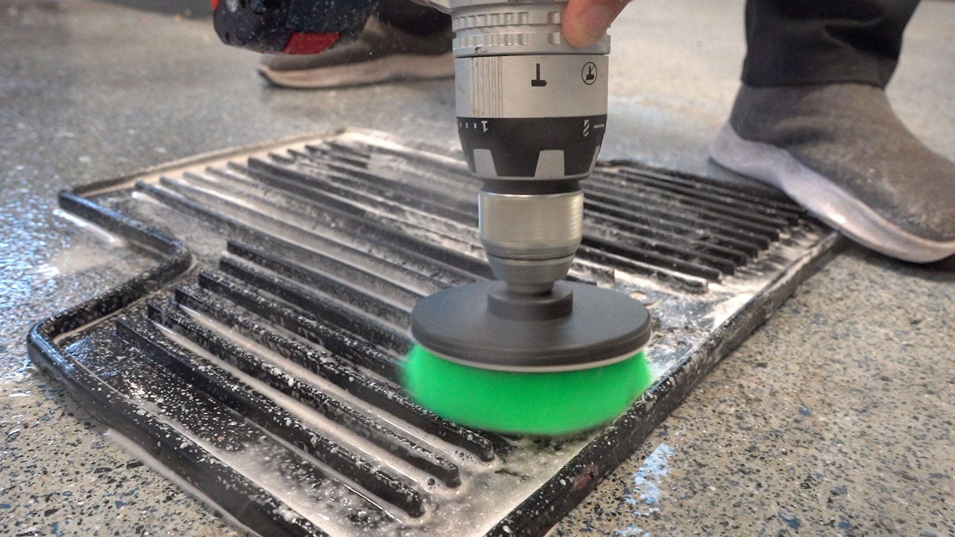detailing brush for drill cleaning truck mat in auto care shop