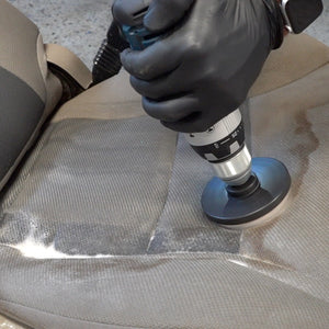 auto care geek drill brush scrubs grime and hard to remove stains out of car seat